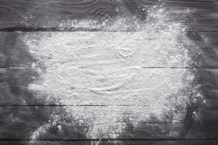 flour on a table